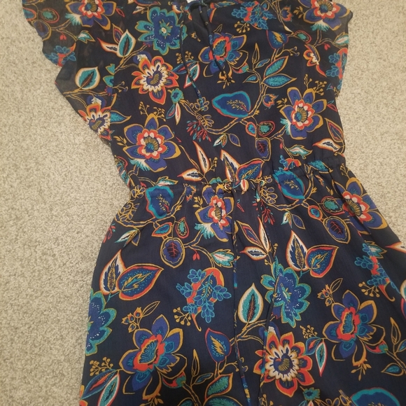 A New Day (Target) size XS long navy with colorful floral dress.Wear on vacation - Picture 2 of 5